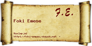 Foki Emese névjegykártya